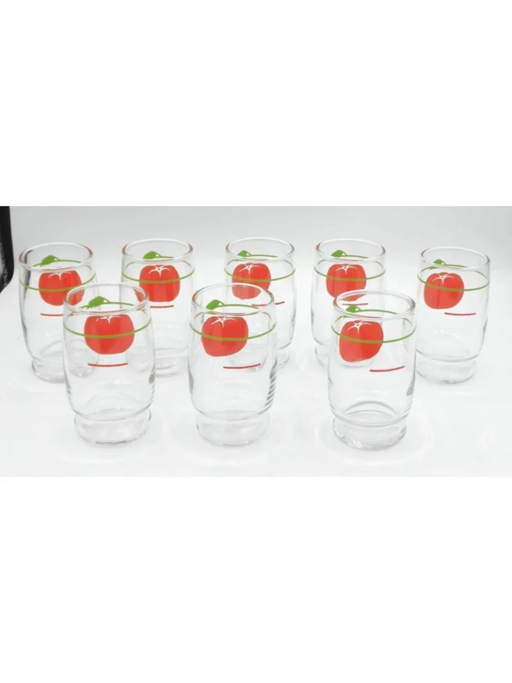 VTG Tomato Juice Glass Set of 8 Vintage 1950's 6 Ounce Capacity Marked K-LOR